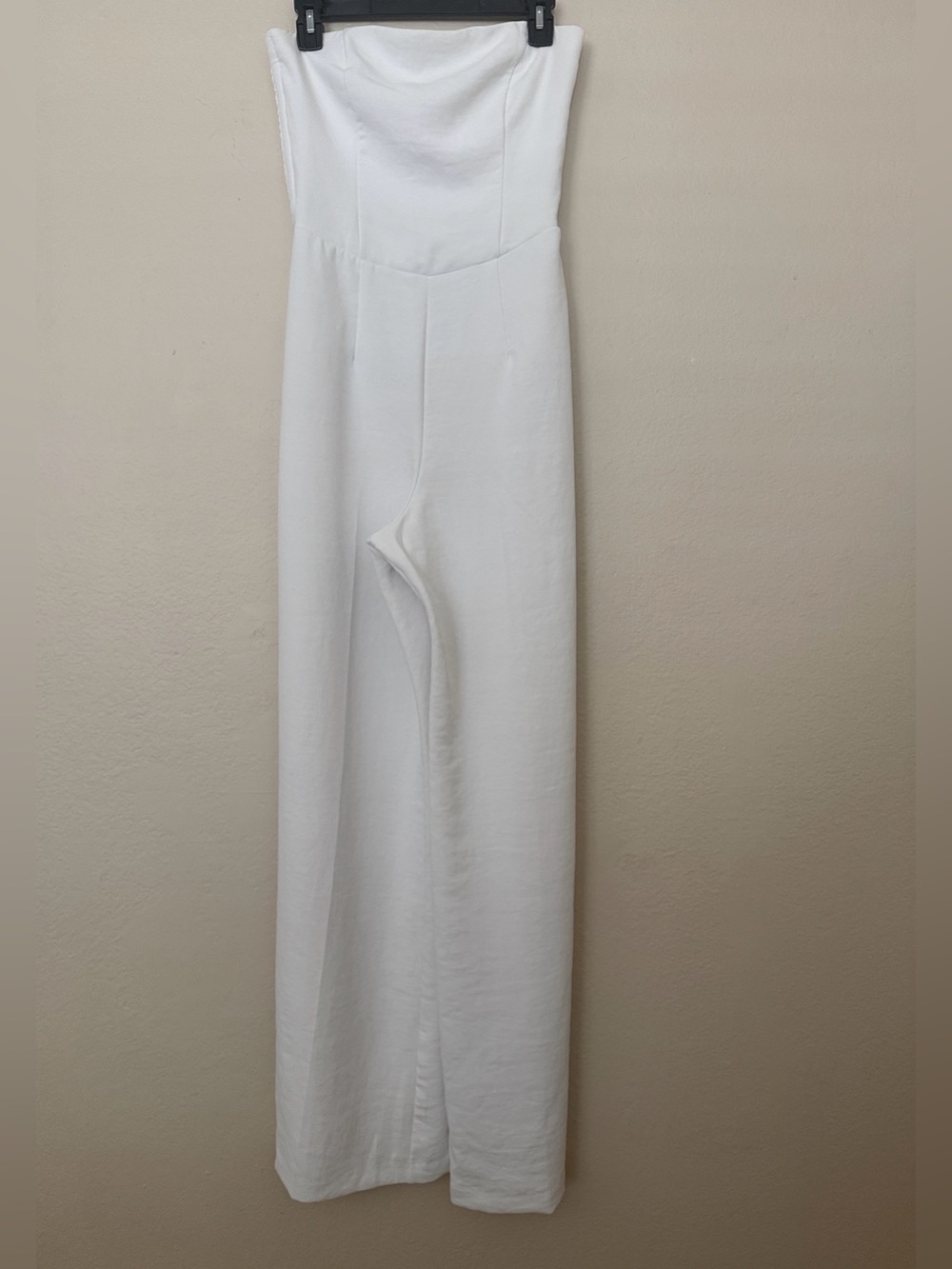 Abercrombie & Fitch White Strapless Wide-Leg Jumpsuit Size M Tall